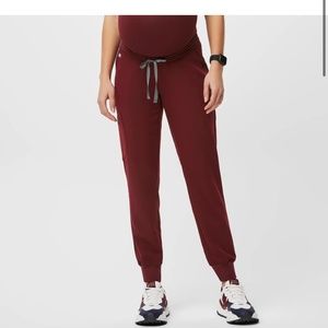 Figs maroon maternity scrub set